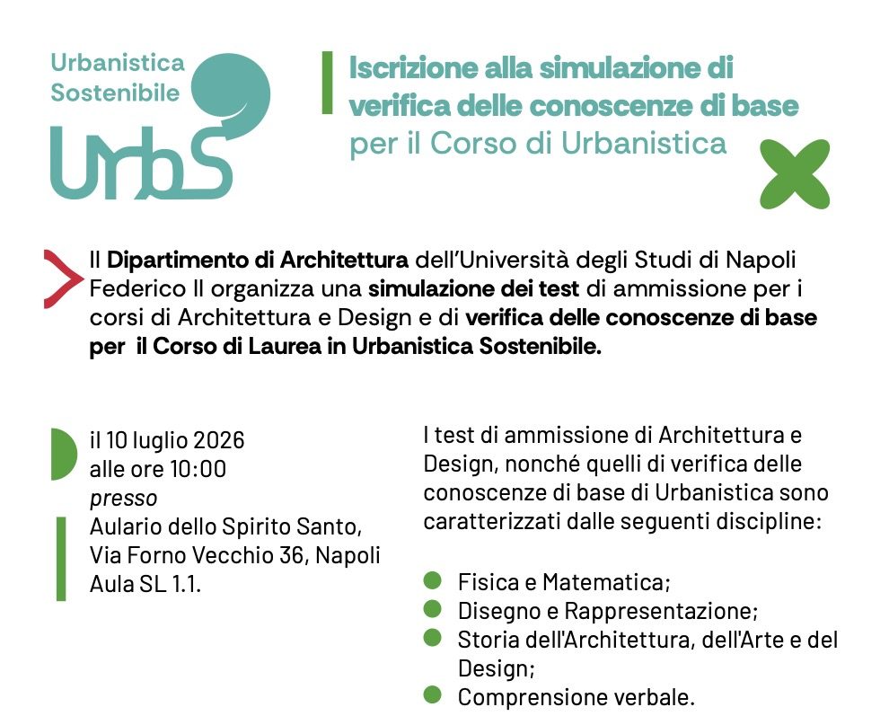SIMULAZIONE TEST DI AMMISSIONE 2026: 10 LUGLIO